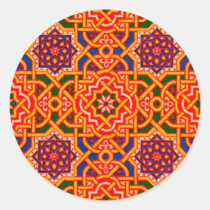 Sticker Rond Tapis coloré d'époque