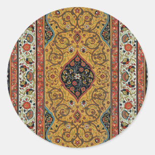 Sticker Rond Tapis Élegant Tapisserie Perse Antique Riche