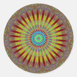 Sticker Rond tapis iranien motif tribal ethnique africain.jpg