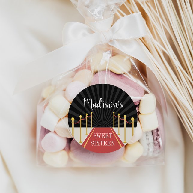 Sticker Rond Tapis rouge Hollywood personnalisé (Créateur téléchargé)