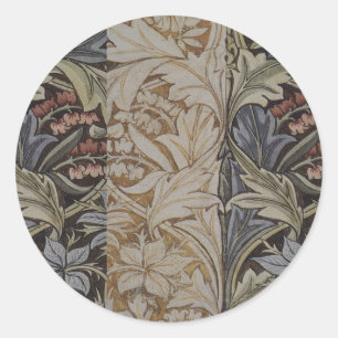 Sticker Rond Tapisserie de Jacinthe de William Morris Botanique