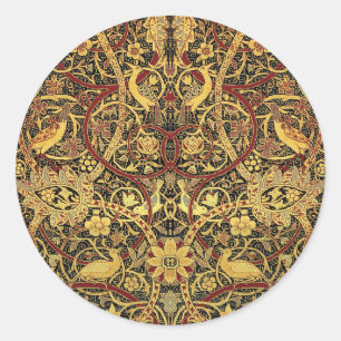 Sticker Rond Tapisserie Faux Bullerswood de William Morris