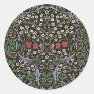 Sticker Rond Tapisserie florale William Morris Blackthorn