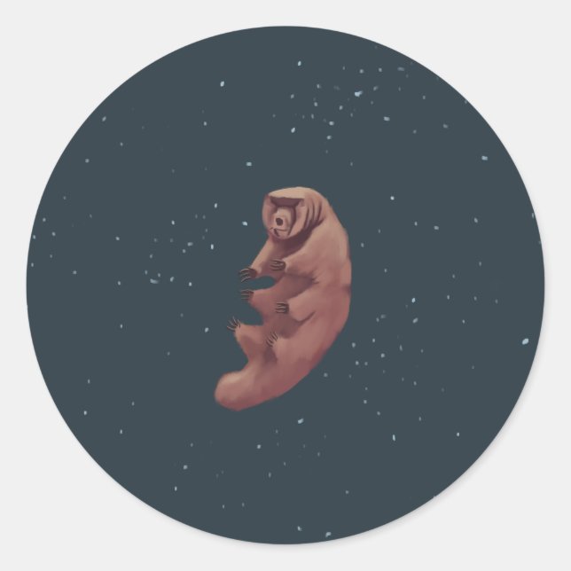 Sticker Rond Tardigrade dans l'espace (Devant)