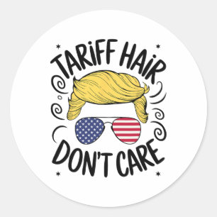Sticker Rond Tarif Cheveux S'en Fout Drôle Tarifs Trump