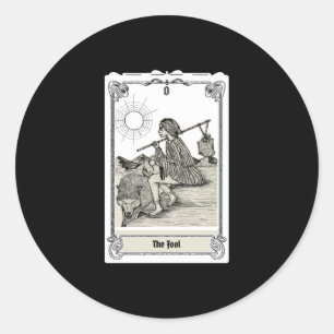 Sticker Rond Tarot Engraving - L'idiot O