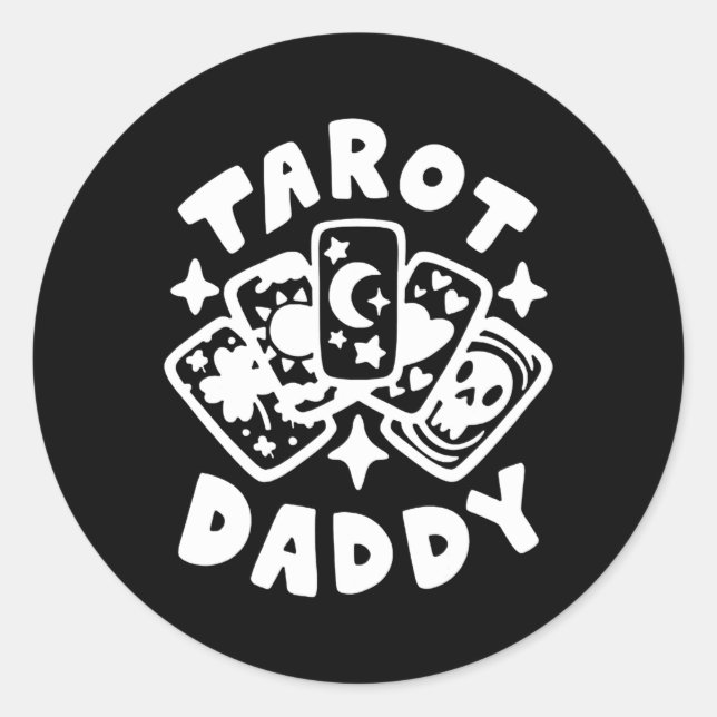 Sticker Rond Tarot papa Bonne Fête des pères Meilleur Papa Jama (Devant)