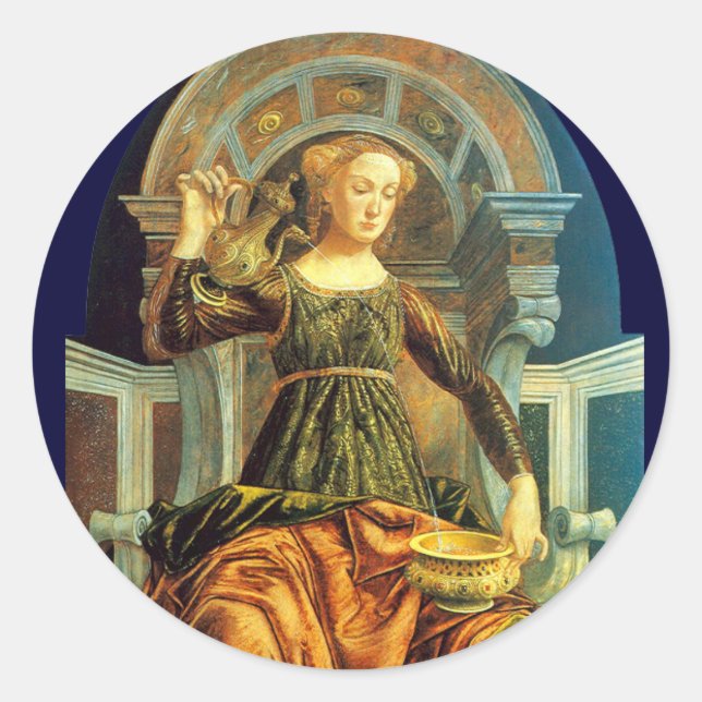 Sticker Rond TAROTS DE RENAISSANCE ANTIQUE 14 TEMPERANCE Parche (Devant)