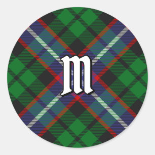 Sticker Rond Tartan Clan Russell