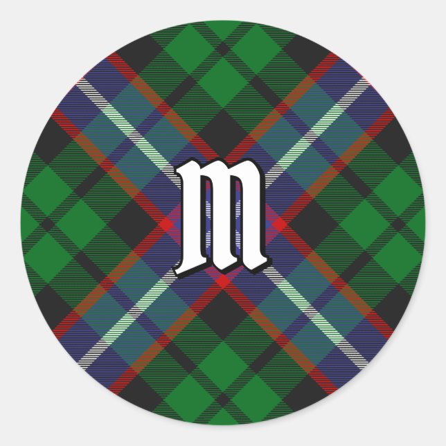 Sticker Rond Tartan Clan Russell (Devant)