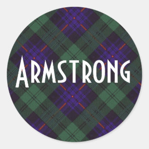 Sticker Rond Tartan d'écossais de plaid de clan d'Armstrong