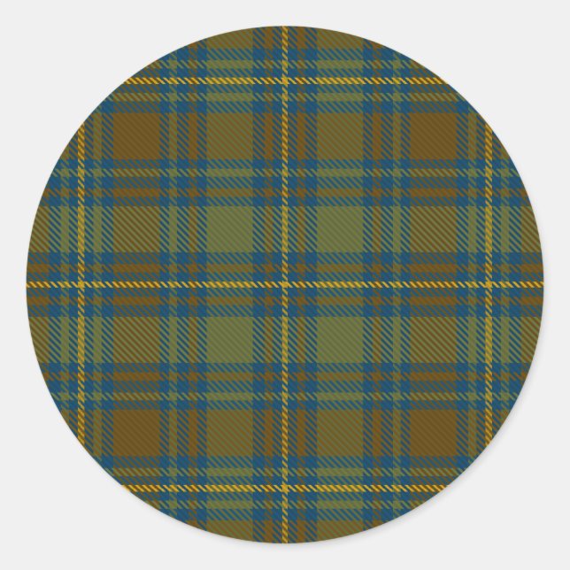 Sticker Rond Tartan d'Irlandais de Kerry du comté (Devant)