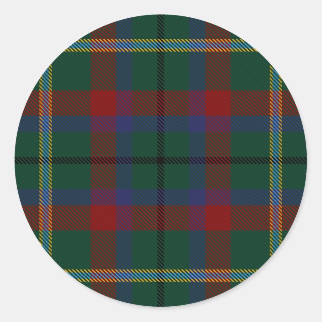 Sticker Rond Tartan d'Irlandais de Mayo du comté (Devant)