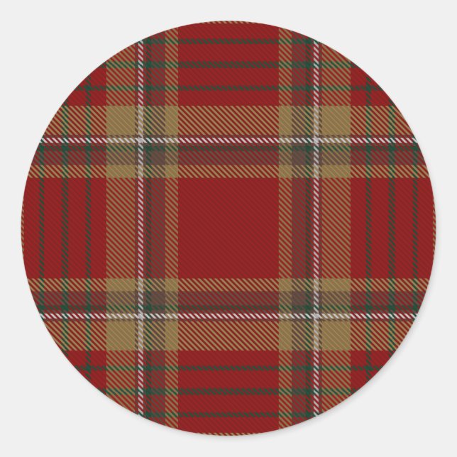 Sticker Rond Tartan d'Irlandais de Tyrone du comté (Devant)