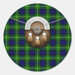 Sticker Rond Tartan et escarcelle de Gordon de clan