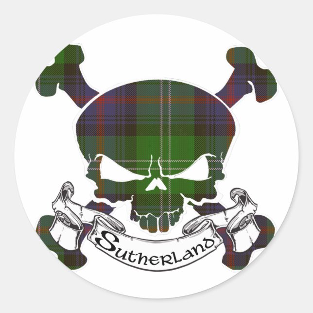 Sticker Rond Tartan Sutherland (Devant)