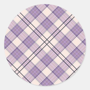 Sticker Rond Tartan violet
