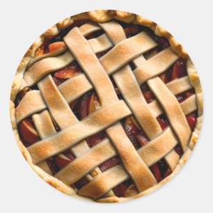 Sticker Rond Tarte à la broche avec une croûte fantaisie