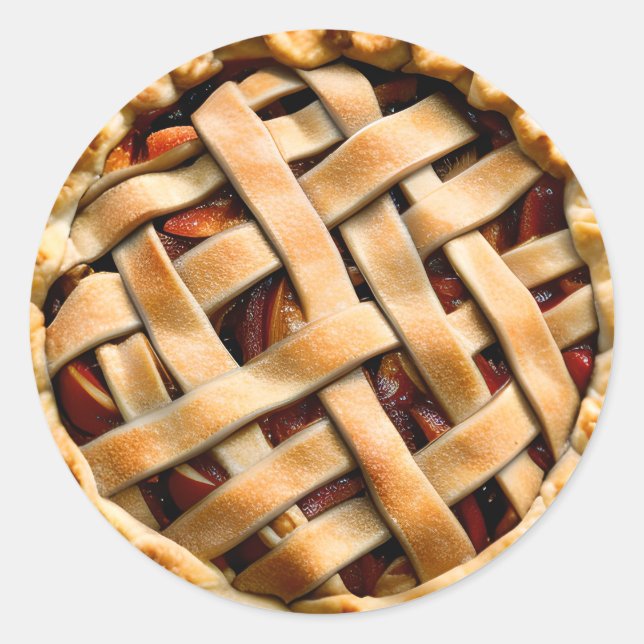 Sticker Rond Tarte à la broche avec une croûte fantaisie (Devant)
