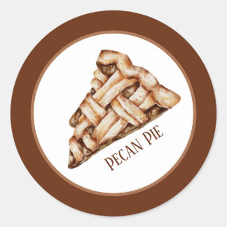 Sticker Rond tarte à pâtisserie pécan mignon ajouter du texte