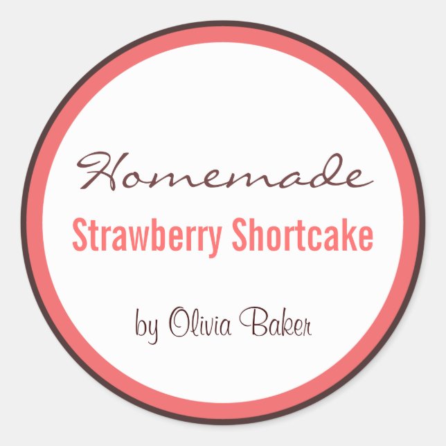 Sticker Rond Tarte aux fraises maison par (Devant)