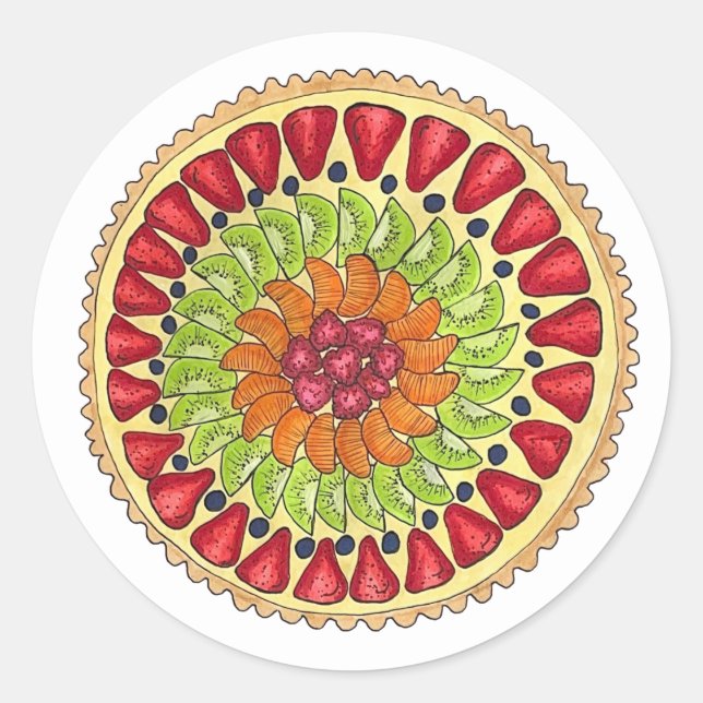 Sticker Rond Tarte aux Fruits Tarte aux tartes Pâte française (Devant)