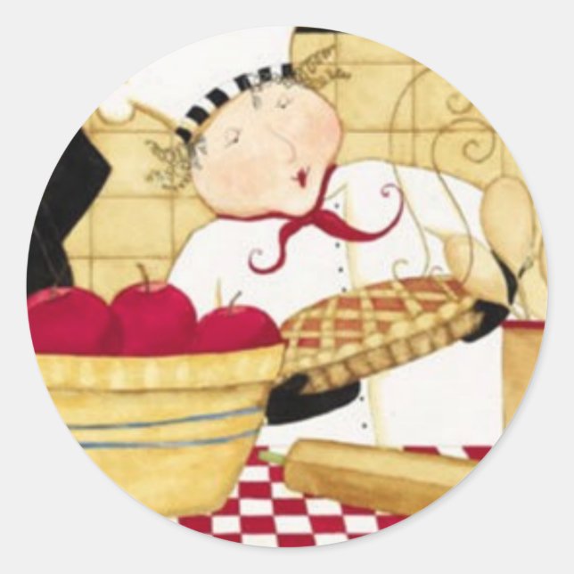 Sticker Rond Tarte aux pommes (Devant)