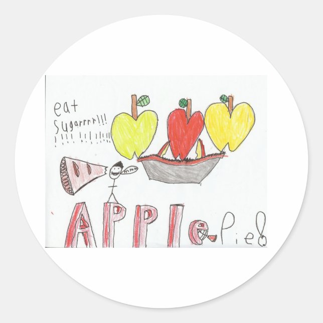 Sticker Rond tarte aux pommes (Devant)