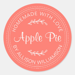 Sticker Rond Tarte aux pommes en pâtisserie maison rustique cor