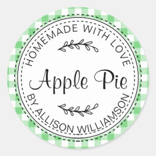Sticker Rond Tarte aux pommes maison rustique Été Vert Coche