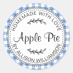 Sticker Rond Tarte aux pommes maison rustique Fleur de Bleuet à