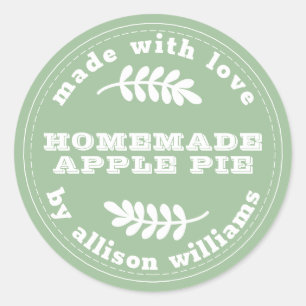 Sticker Rond Tarte aux pommes Produits de boulangerie faits mai