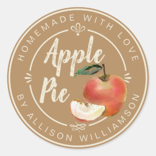 Sticker Rond Tarte aux pommes rustique à la cannelle et aux pom
