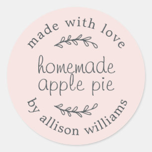 Sticker Rond Tarte aux pommes rustique fait maison Pâtisseries