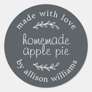 Sticker Rond Tarte aux pommes rustique fait maison Pâtisseries
