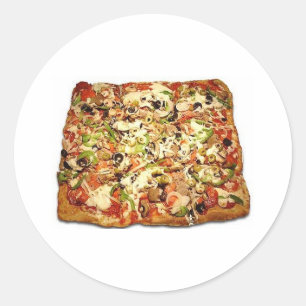 STICKER ROND TARTE DE PIZZA SICILIENNE