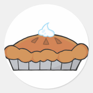 Sticker Rond Tarte de thanksgiving de bande dessinée