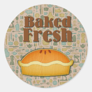Sticker Rond Tarte fraîche cuite au four