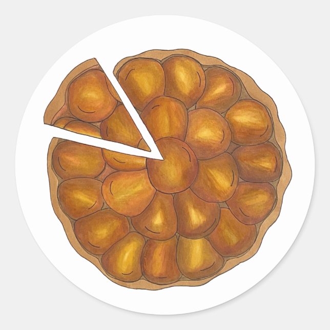 Sticker Rond Tarte Tatin Français Pomme tarte tarte tarte pâtis (Devant)