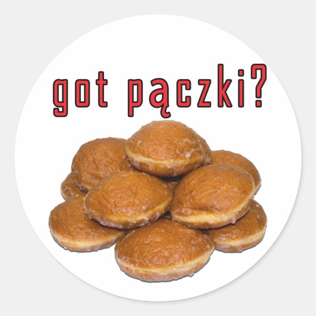 Sticker Rond t'as paczki ? Dessert polonais (Devant)