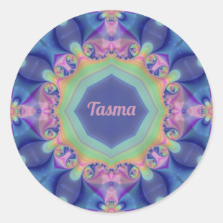 Sticker Rond TASMA ~ Pastel Abstract Kaleidoscope Pattern ~ 