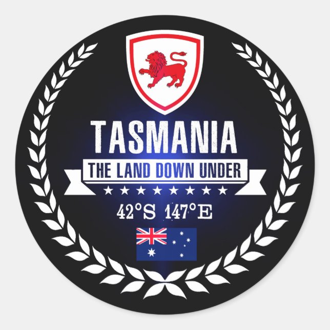 Sticker Rond Tasmanie (Devant)