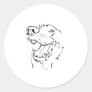Sticker Rond Tasse à café Joyeux Golden Retriever Illustration