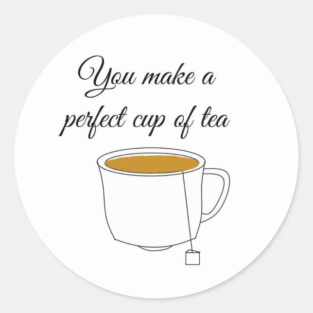 Sticker Rond Tasse de thé parfaite (Devant)