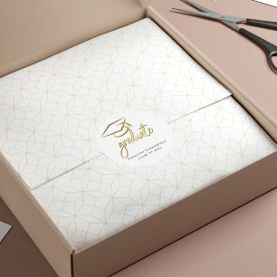 Sticker Rond Tassel de chapeau en feuille d'or pour remise de d