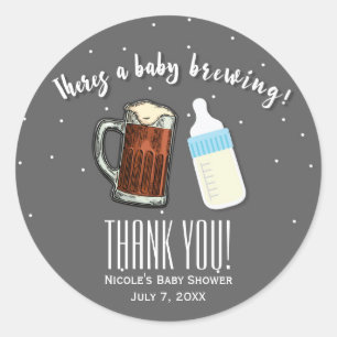 Sticker Rond Tasses de bière pour bébé à la brasserie Cadeau po