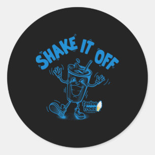Sticker Rond Tastee Freez Shake It Off Dancing Milkshake Vintag