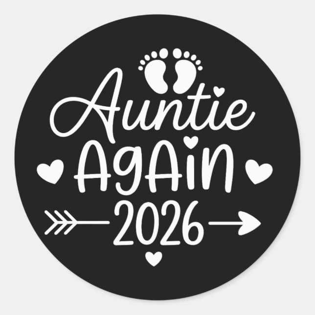 Sticker Rond Tatie encore 2026 Annonce de grossesse (Devant)