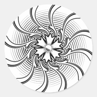 Sticker Rond Tatouage à fleurs
