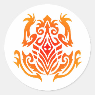 Sticker Rond Tatouage à la grenouille sauvage